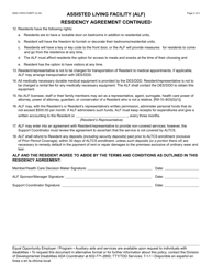Form DDD-1747A Assisted Living Facility (Alf) Residency Agreement - Arizona, Page 2