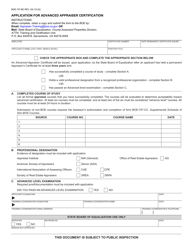 Document preview: Form BOE-747-BC Application for Advanced Appraiser Certification - California