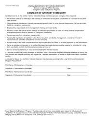 Document preview: Form AAA-1402A Conflict of Interest Statement - Arizona