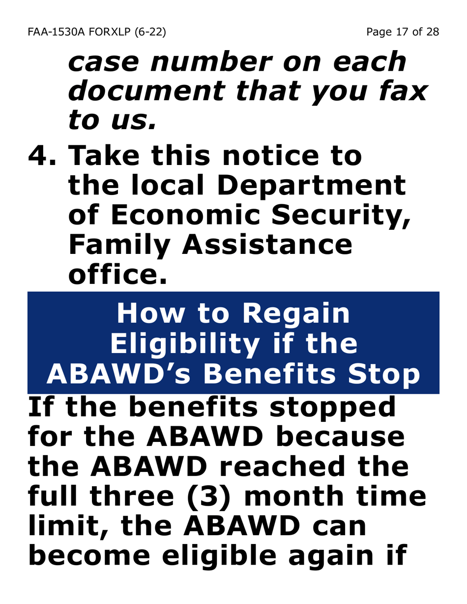 Form FAA-1530A-XLP Abawd Participation and Referral - Extra Large Print - Arizona, Page 17