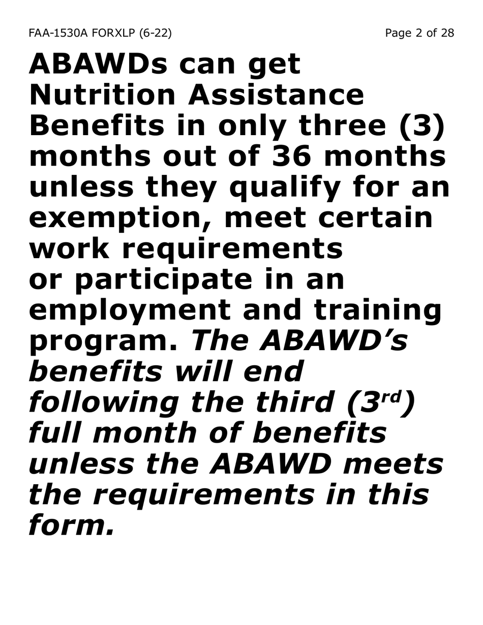 Form FAA-1530A-XLP Abawd Participation and Referral - Extra Large Print - Arizona, Page 2