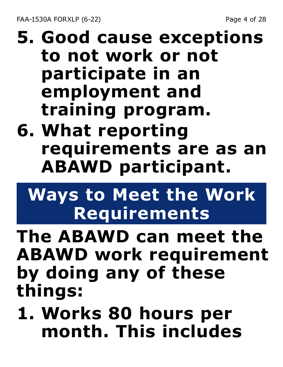 Form FAA-1530A-XLP Abawd Participation and Referral - Extra Large Print - Arizona, Page 4