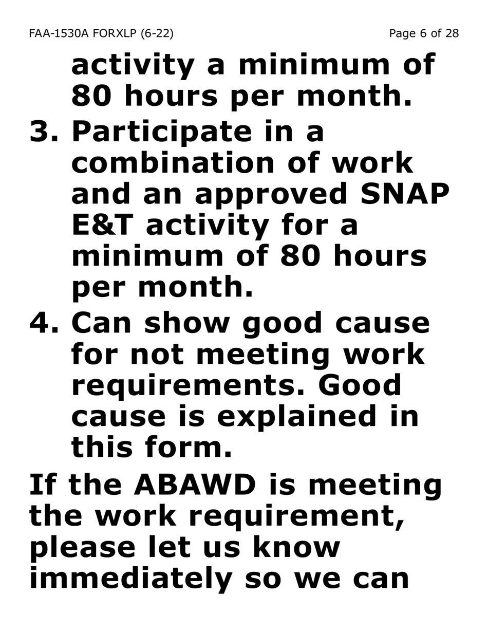 Form FAA-1530A-XLP Abawd Participation and Referral - Extra Large Print - Arizona, Page 6