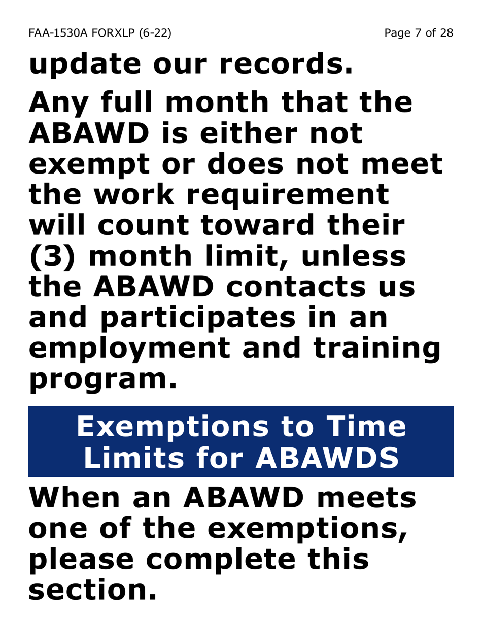 Form FAA-1530A-XLP Abawd Participation and Referral - Extra Large Print - Arizona, Page 7