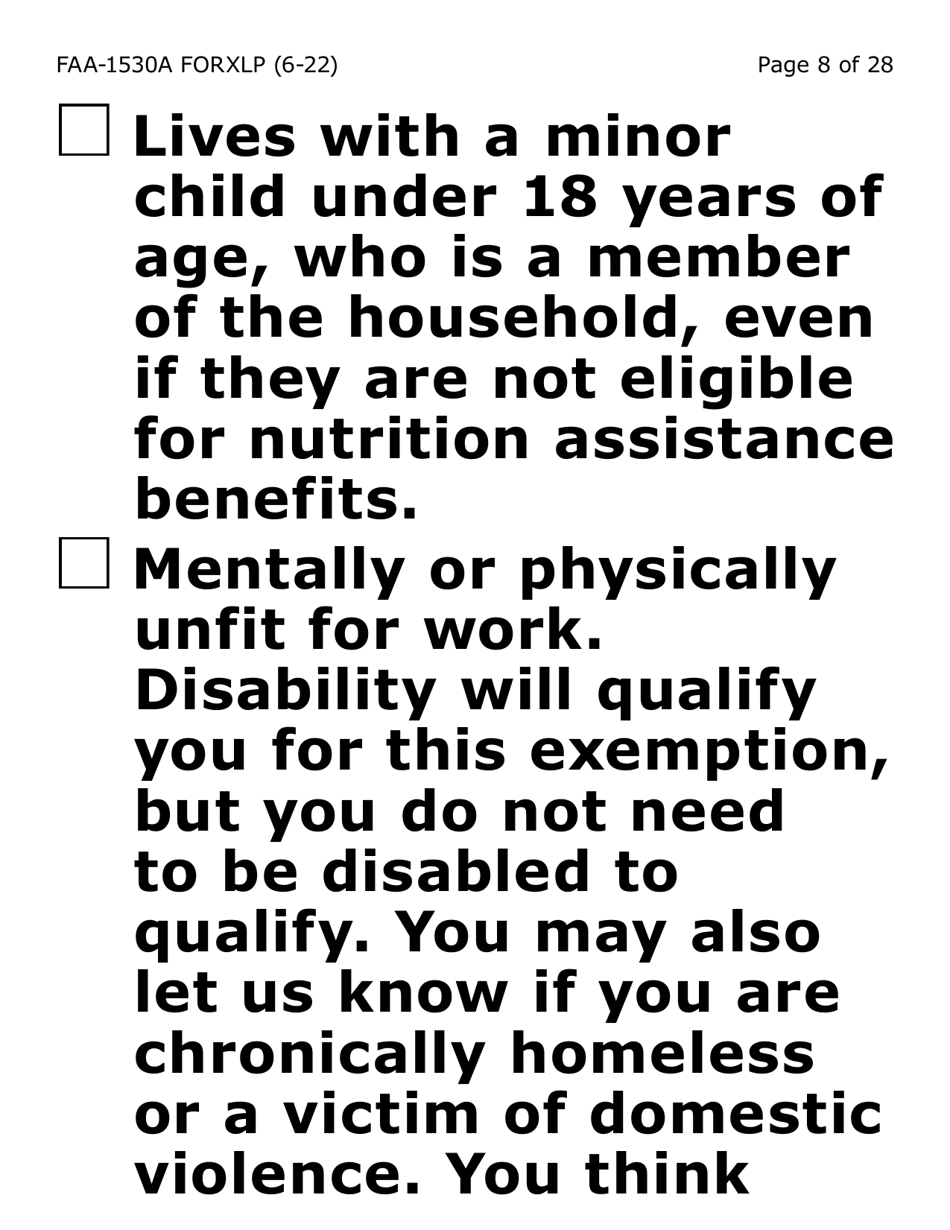 Form FAA-1530A-XLP Abawd Participation and Referral - Extra Large Print - Arizona, Page 8