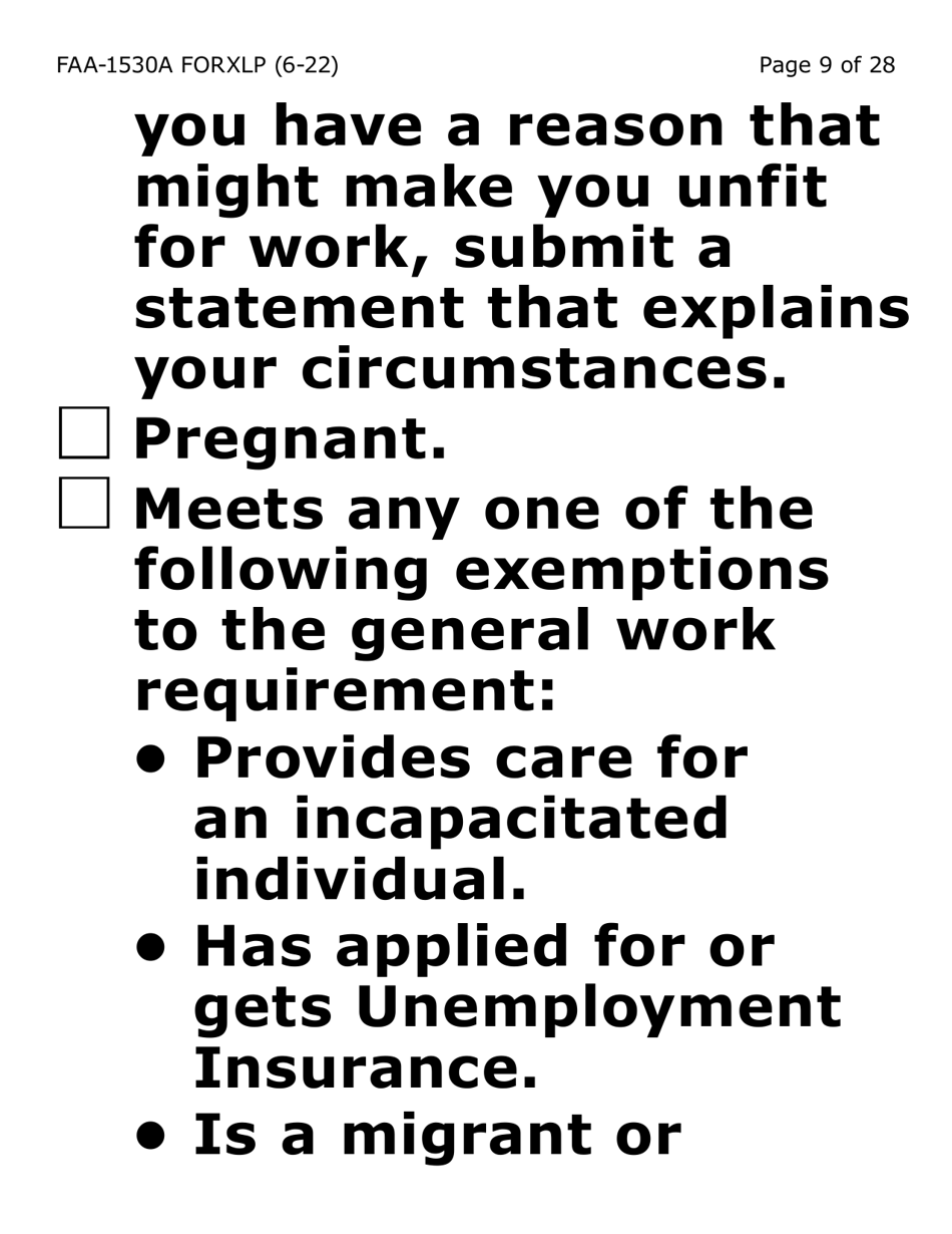 Form FAA-1530A-XLP Abawd Participation and Referral - Extra Large Print - Arizona, Page 9