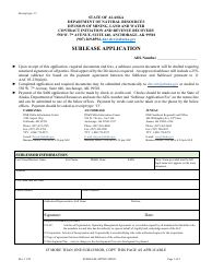 Document preview: Sublease Application - Alaska