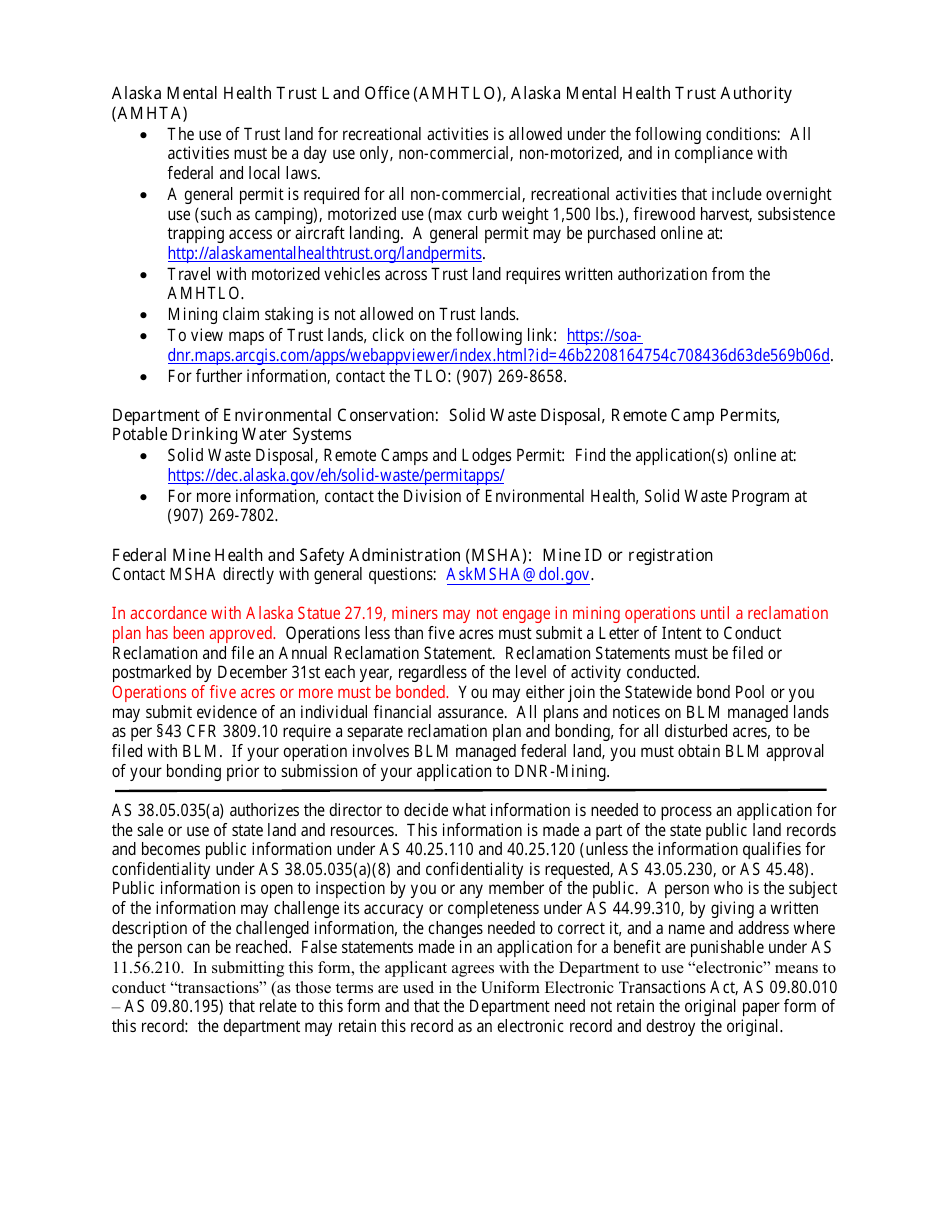 Form 102-4071 Application for Permits to Mine in Alaska (Apma) - Alabama, Page 5