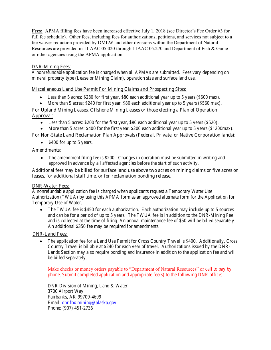 Form 102-4071 Application for Permits to Mine in Alaska (Apma) - Alabama, Page 6