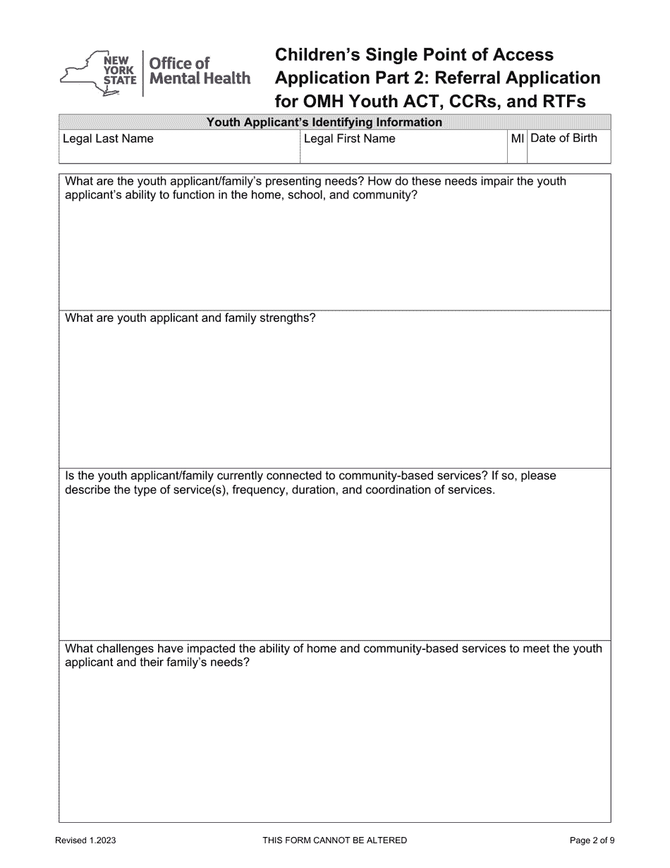 Childrens Single Point of Access Application - Monroe County, New York, Page 11