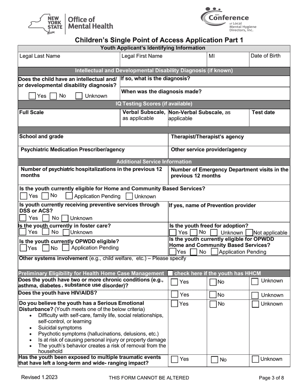 Childrens Single Point of Access Application - Monroe County, New York, Page 3