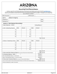 Form GAO-33A Revolving Fund Reconciliation - Arizona, Page 2