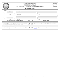 Form 60 Section B Closing Package - General Survey and Checklist - Arizona, Page 3