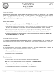 Form 26 Section E Closing Package - Inventory - Arizona