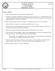 Form 26 Section E Closing Package - Inventory - Arizona, Page 2