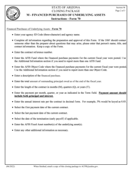 Form 70 Section M Closing Package - Financed Purchases of Underlying Assets - Arizona, Page 2