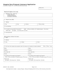 Form HEA8010 Change of Ownership Application - Hospice Care Program - Ohio, Page 3