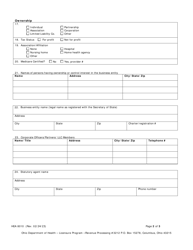 Form HEA8010 Change of Ownership Application - Hospice Care Program - Ohio, Page 4
