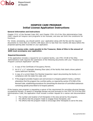 Form HEA8010 Initial License Application - Hospice Care Program - Ohio