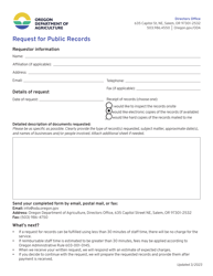 Document preview: Request for Public Records - Oregon