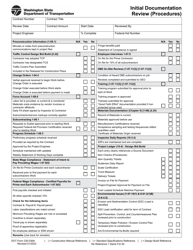 Document preview: DOT Form 230-036A Initial Documentation Review (Procedures) - Washington