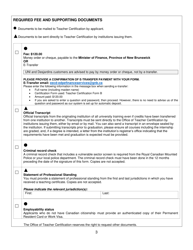 Form B New Brunswick Teacher&#039;s Certificate Application Form for Individuals Holding a Teacher&#039;s Certificate From Another Canadian Province or Territory - New Brunswick, Canada, Page 3