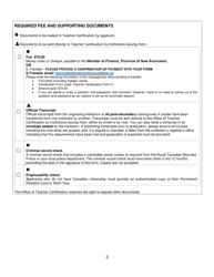 Form C Teacher&#039;s Certificate Application Form for Individuals With a Bachelor of Education Degree From a New Brunswick University - New Brunswick, Canada, Page 3