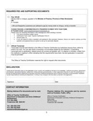 Form K Teacher&#039;s Certificate Level Upgrade - New Brunswick, Canada, Page 3
