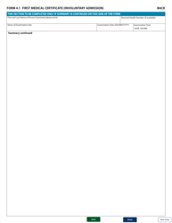 Form 4.1 (HLTH3504.1) First Medical Certificate (Involuntary Admission) - British Columbia, Canada, Page 2