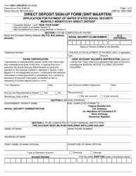 Form SSA-1199-OP18 Direct Deposit Sign-Up Form (Sint Maarten)