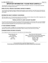 Form SSA-1199-OP53 Direct Deposit Sign-Up Form (Nigeria), Page 2