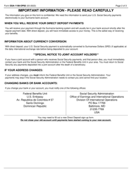 Form SSA-1199-OP82 Direct Deposit Sign-Up Form (Suriname), Page 2
