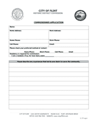 Document preview: Commissioner Application - City of Flint, Michigan
