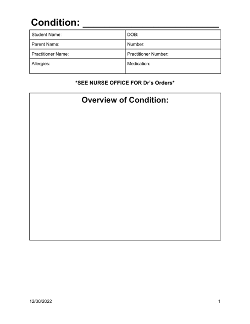 Individualized Health Plan Blank Template - Oklahoma Download Pdf