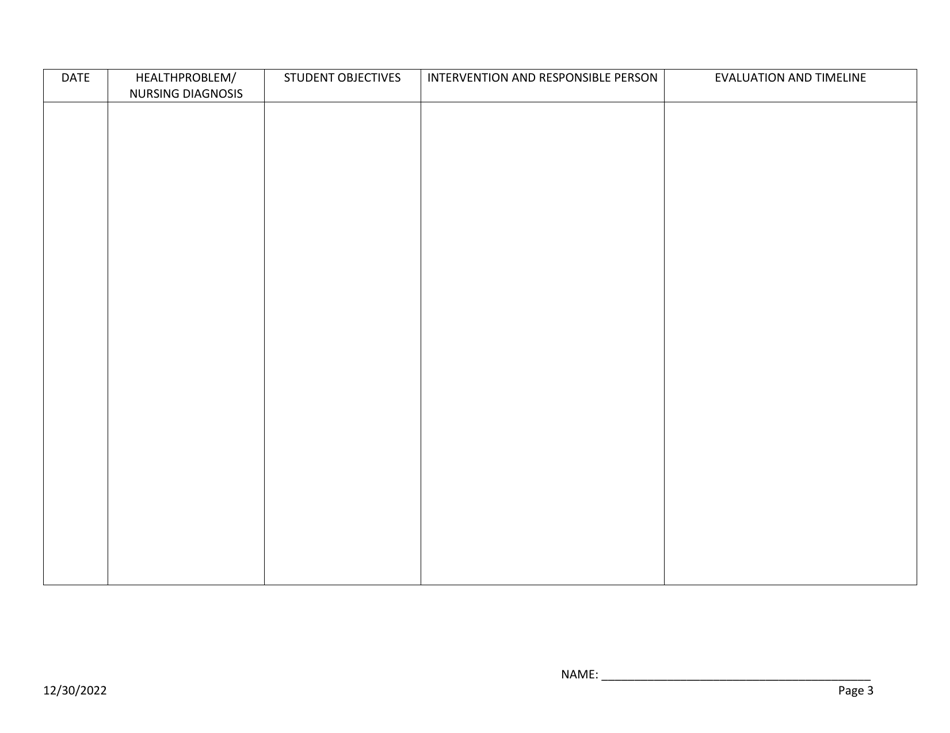 Individualized Health Care Plan - Oklahoma, Page 3