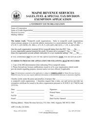 Document preview: Form APP-134 A Nonprofit Youth Organization Exemption Application - Maine