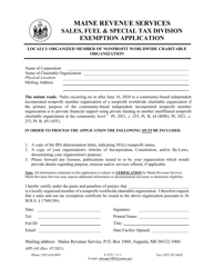 Document preview: Form APP-165 Locally Organized Member of Nonprofit Worldwide Charitable Organization Exemption Application - Maine