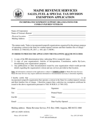 Document preview: Form APP-162 Incorporated Nonprofit Support Organizations for Combat-Injured Veterans Exemption Application - Maine