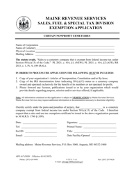 Document preview: Form APP-167 Certain Nonprofit Cemeteries Exemption Application - Maine