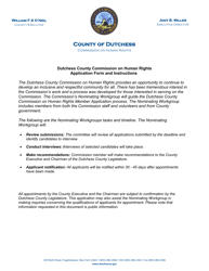 Document preview: Commission Member Application - Dutchess County, New York