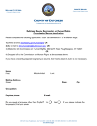 Commission Member Application - Dutchess County, New York, Page 2