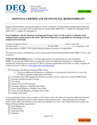 Document preview: Montana Certificate of Financial Responsibility - Montana