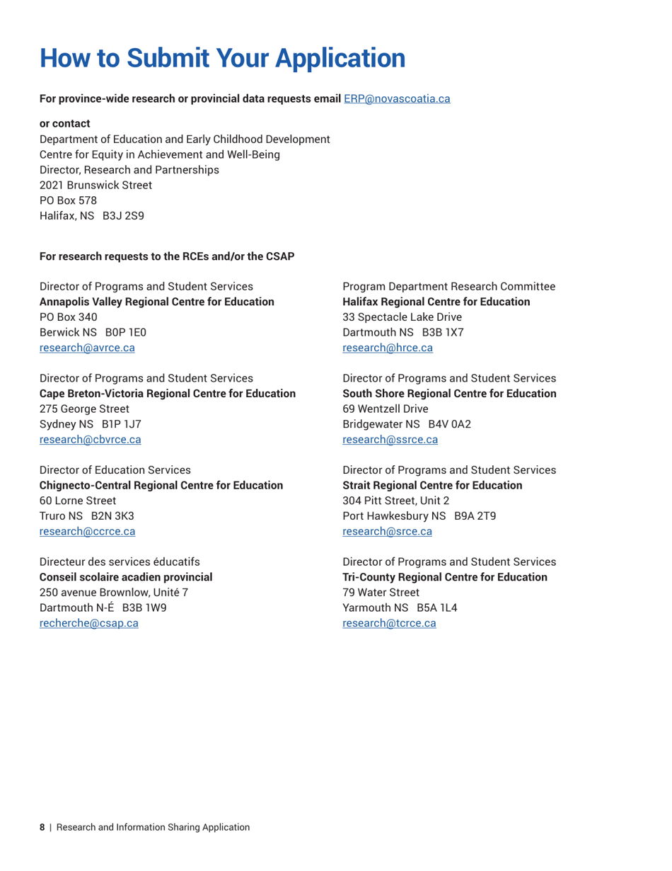 Research and Information Sharing Application - Nova Scotia, Canada, Page 10
