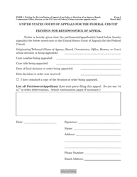 Document preview: Form 5 Petition for Review/Notice of Appeal of an Order or Decision of an Agency, Board, Commission, Office, Bureau, or the US Court of Federal Claims (Vaccine Appeals Only)