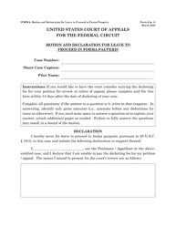 Document preview: Form 6 Motion and Declaration for Leave to Proceed in Forma Pauperis