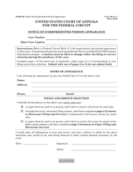 Form 8B Notice of Unrepresented Person Appearance