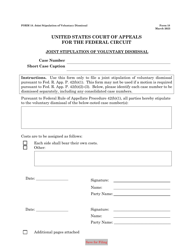 Document preview: Form 18 Joint Stipulation of Voluntary Dismissal