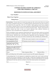 Document preview: Form 33 Response to Notice of Oral Argument
