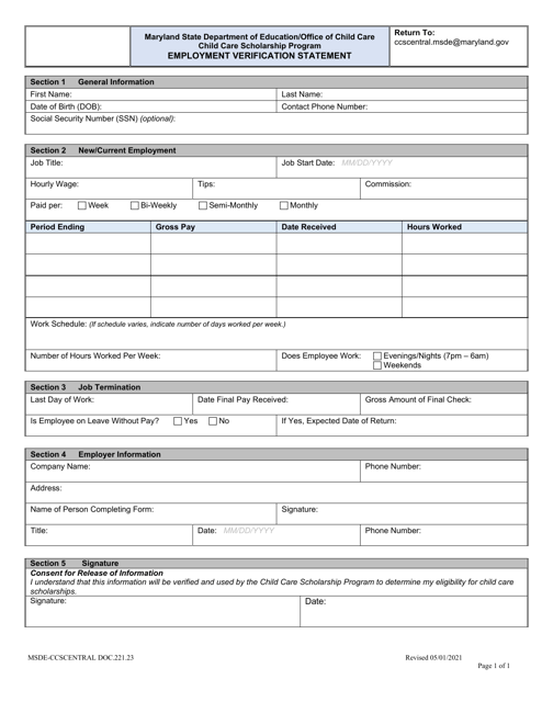 Form DOC.221.23  Printable Pdf