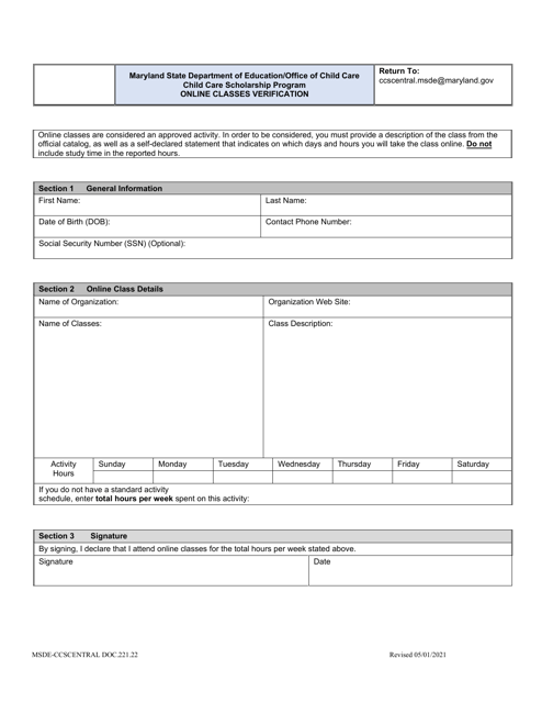 Form DOC.221.22  Printable Pdf